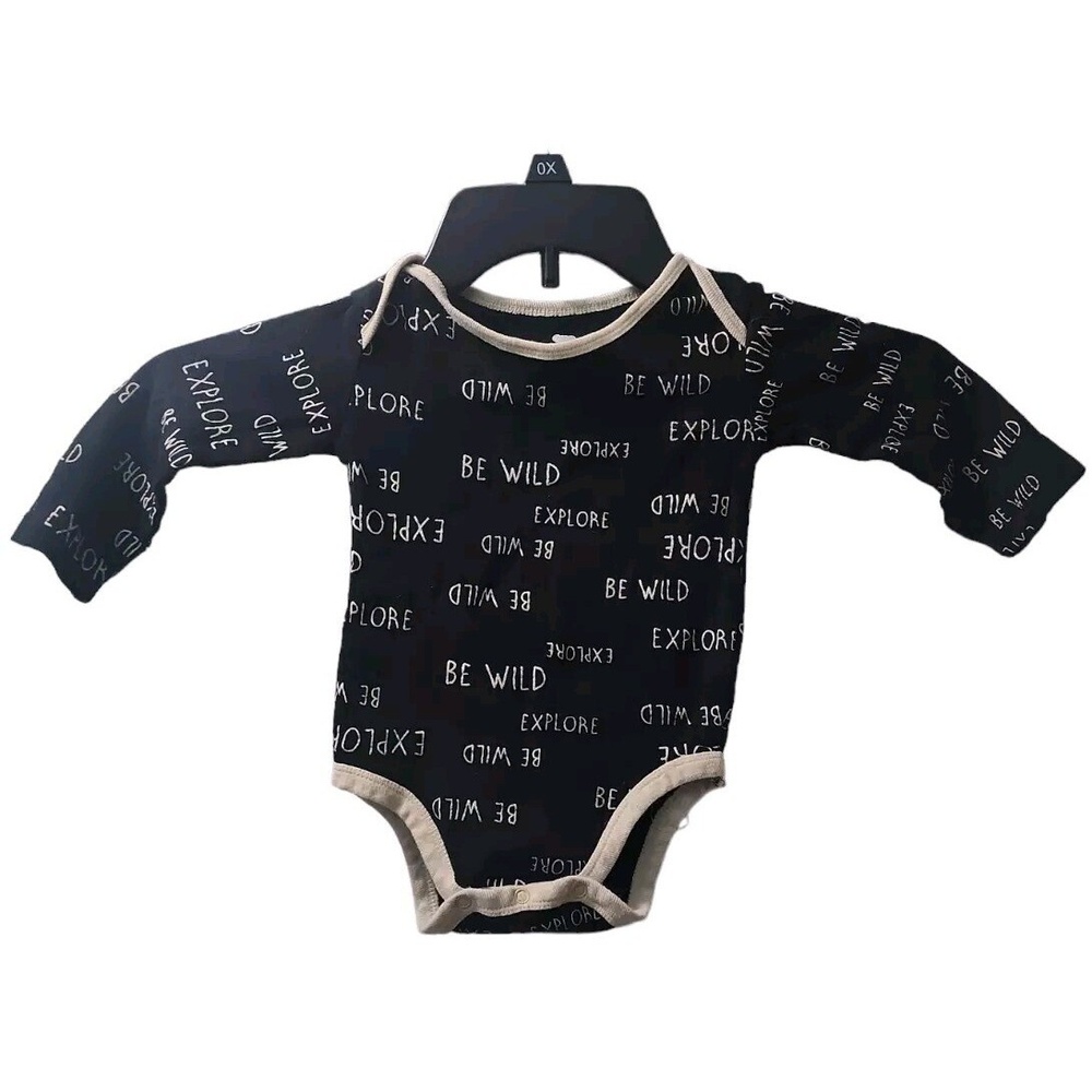 Koala Baby Printed Long Sleeve Bodysuit One-Piece Size 12-18 Months Black